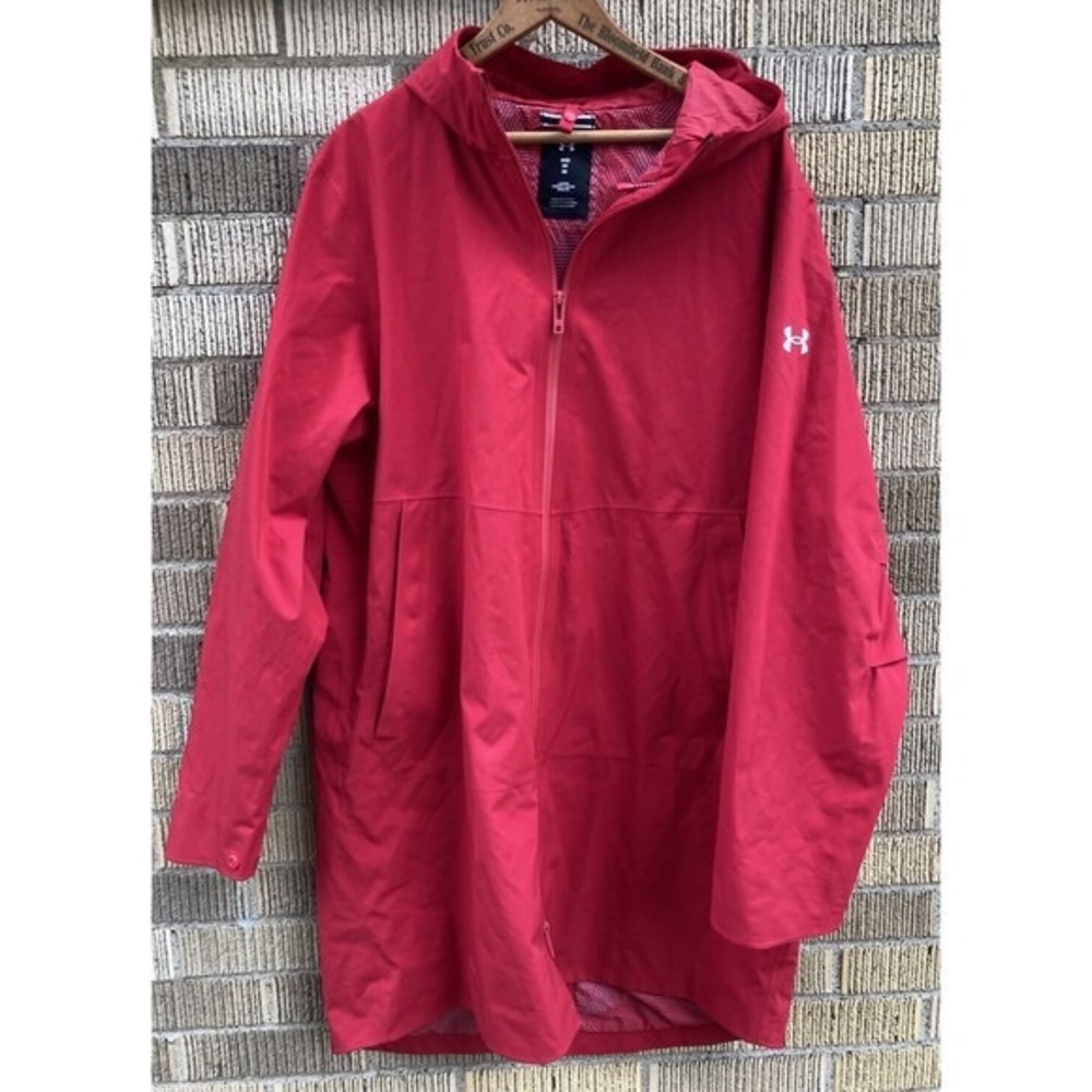 Men’s Medium Under Armour‎ InfraRed StormProof Long Parka Rain Jacket Shell READ